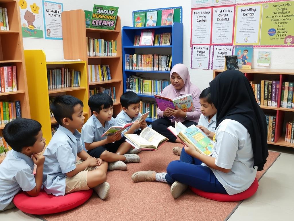 Kegiatan Gerakan Literasi Sekolah di salah satu sekolah dasar Indonesia Kegiatan Gerakan Literasi Sekolah di salah satu sekolah dasar Indonesia