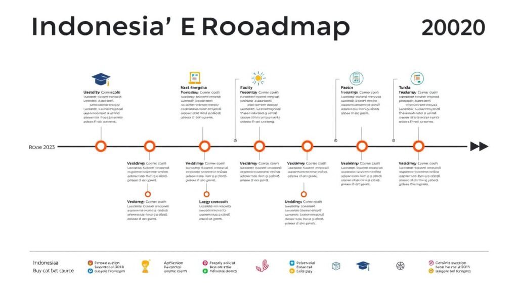 Visualisasi Roadmap Pendidikan Indonesia 2030 dengan milestone penting Visualisasi Roadmap Pendidikan Indonesia 2030 dengan milestone penting