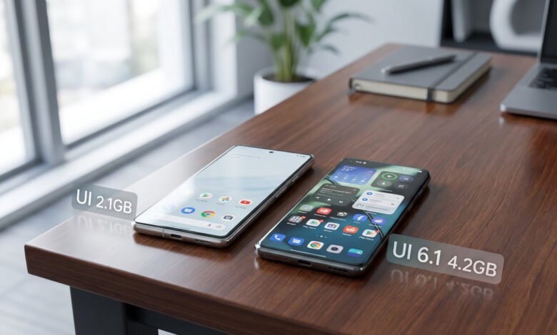 Pixel UI 2.1GB vs One UI 4.2GB